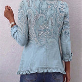 Mauricette - Veste à volants imprimé paisley vintage - vue rapprochée