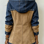 Ludivine - Veste à capuche patchwork - vue rapprochée