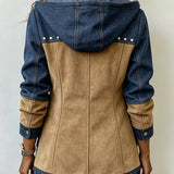 Ludivine - Veste à capuche patchwork - vue rapprochée
