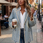 Armande - Blazer surdimensionné de style vintage avec bords bruts - vue rapprochée