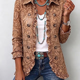 Flore - Veste à volants à imprimé floral vintage bohème - vue d'ensemble