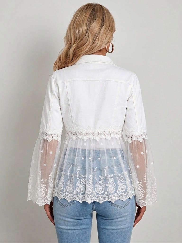 Angeline - Veste avec panneaux en dentelle - vue rapprochée