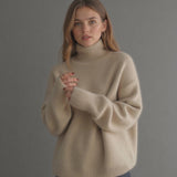 Sydney Pull Femme Col Roulé Oversize en Cachemire – Doux, Chaud & Élégant