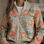 Pierrette - Gilet à motif de jardin fleuri - vue d'ensemble