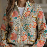 Pierrette - Gilet à motif de jardin fleuri - vue d'ensemble
