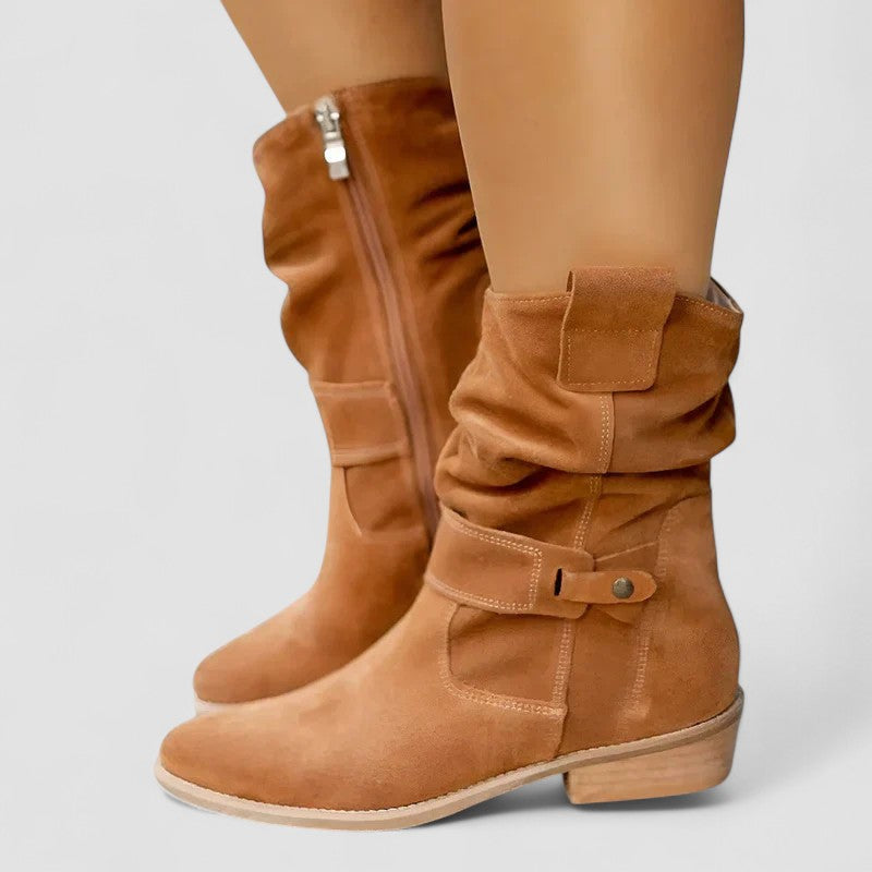 Élise - Bottes western à tige froncée