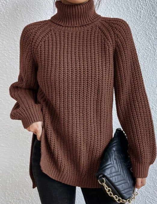 Gianna Pull à Col Roulé Femme – Pull en maille doux et chaud avec coupe élégante décontractée