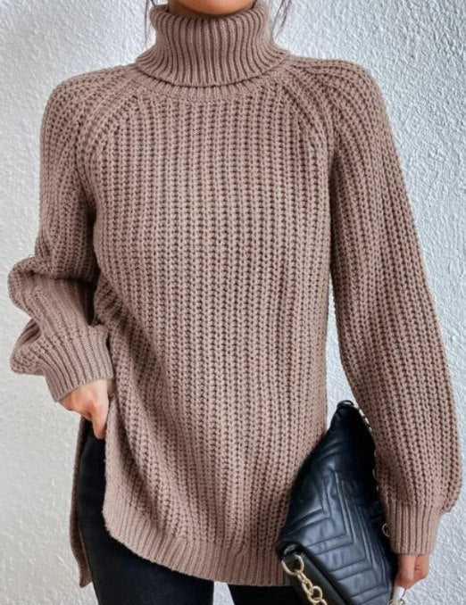 Gianna Pull à Col Roulé Femme – Pull en maille doux et chaud avec coupe élégante décontractée