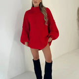 Kylan Pull Femme Oversize Col Roulé – Maille Douce, Coupe Ample & Style Moderne