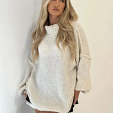 Kylan Pull Femme Oversize Col Roulé – Maille Douce, Coupe Ample & Style Moderne