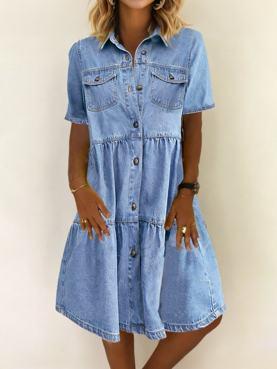 Sofía - robe midi en jean décontractée pour femme - vue 4
