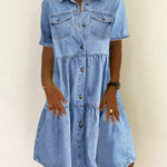 Sofía - robe midi en jean décontractée pour femme - vue 4