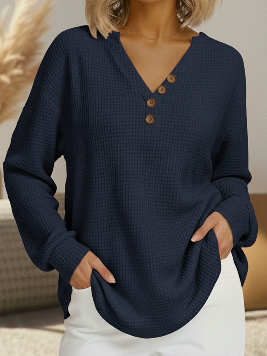Sylvie - Pull uni à col en V - autre coloris