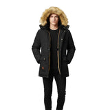 Amos Parka d’Hiver Homme – Manteau Rembourré avec Col en Fourrure et Coupe Confortable