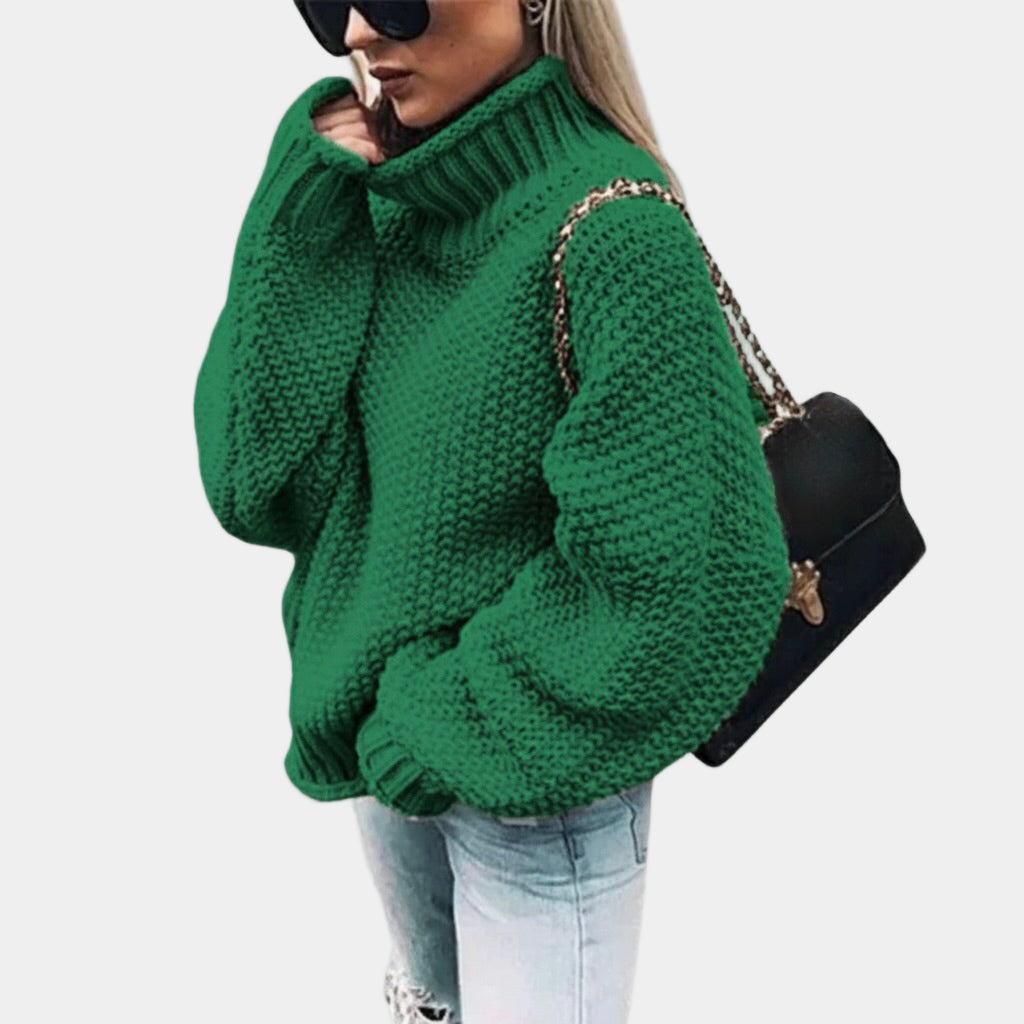 Lina Pull Col Roulé Oversize Femme – Pull Chaud à Coupe Ample au Style Moderne