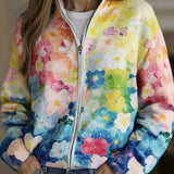 Ursule - Gilet à motif floral aquarelle - vue d'ensemble