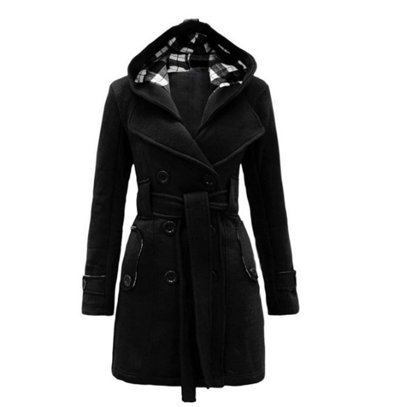 Zylani Manteau Long Femme – Manteau Hiver avec Capuche, Ceinture Ajustable & Fermeture Boutonnée