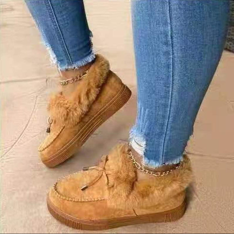 Margo Chaussons Hiver Femme – Design Suédine Doux avec Doublure Fourrure & Semelle Antidérapante