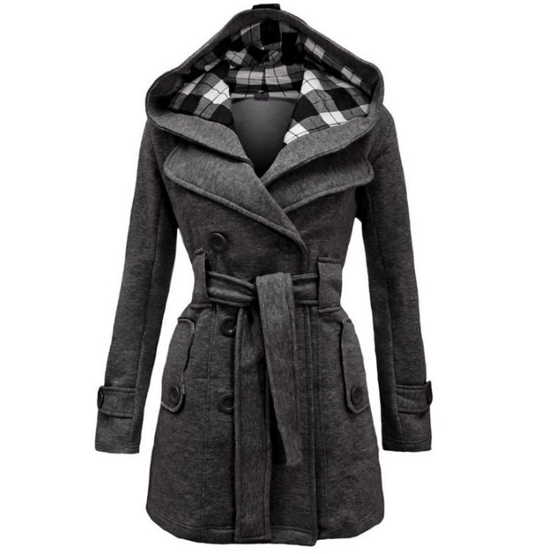 Zylani Manteau Long Femme – Manteau Hiver avec Capuche, Ceinture Ajustable & Fermeture Boutonnée