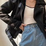 Morgan Veste Femme Doublée Faux Mouton – Zip Frontal, Chaleur Confort & Style Moderne