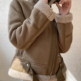 Morgan Veste Femme Doublée Faux Mouton – Zip Frontal, Chaleur Confort & Style Moderne