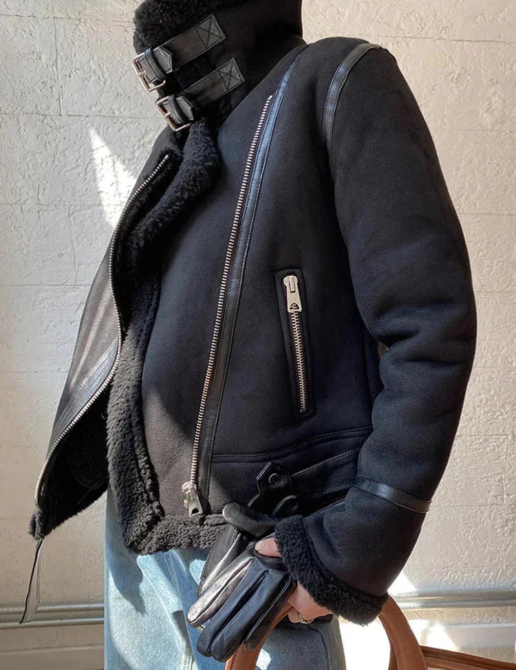 Morgan Veste Femme Doublée Faux Mouton – Zip Frontal, Chaleur Confort & Style Moderne