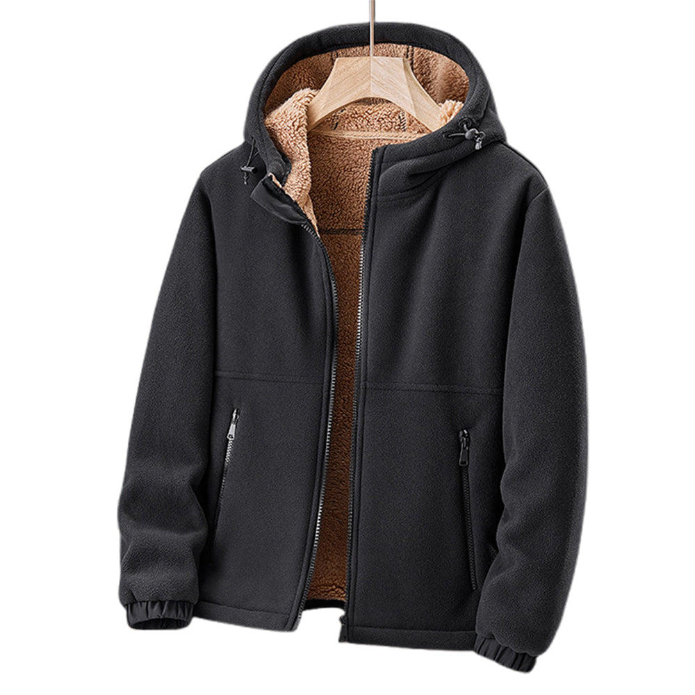 Norlan Veste Polaire Homme avec Capuche – Manteau Chaud Léger à Poches Zippées Hiver