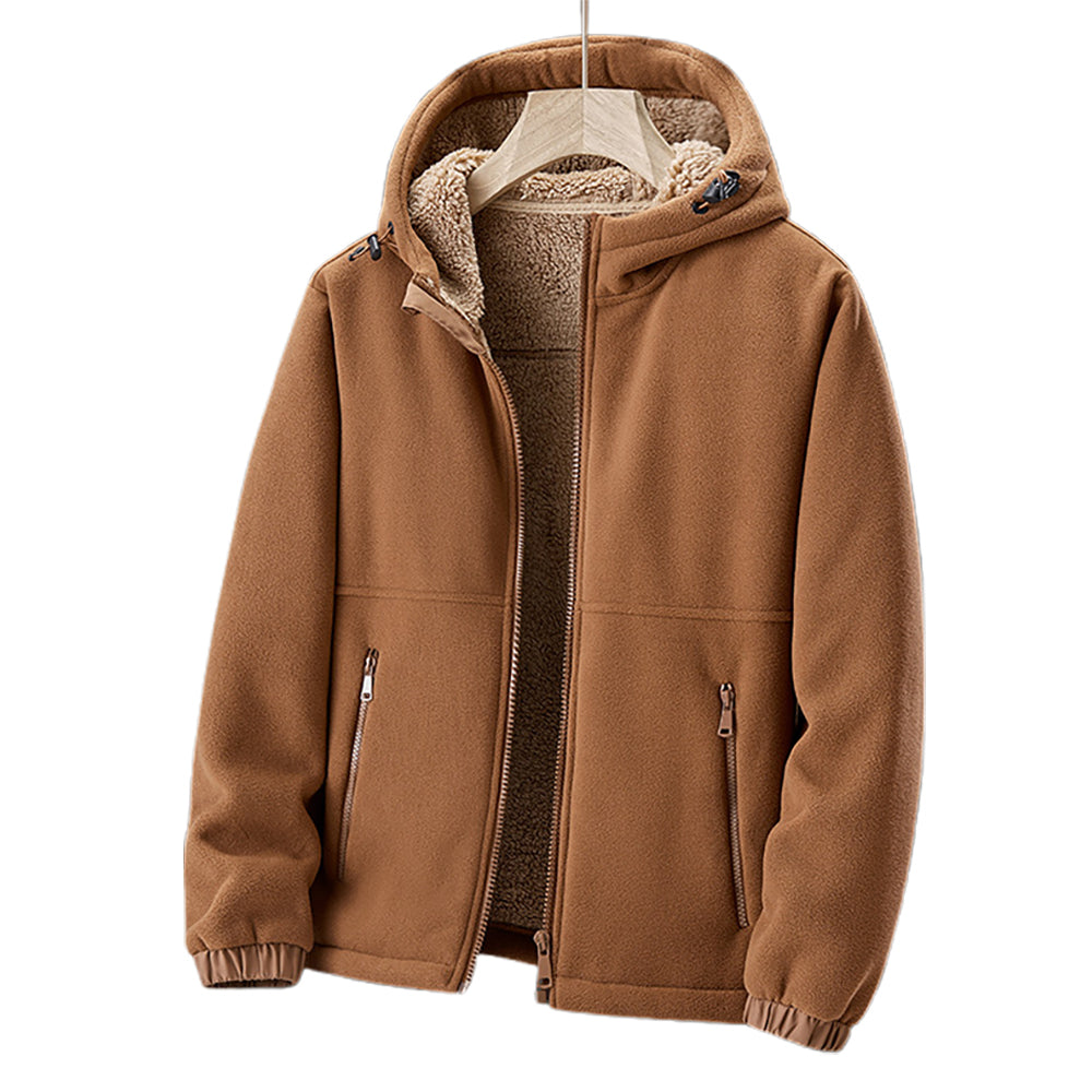 Norlan Veste Polaire Homme avec Capuche – Manteau Chaud Léger à Poches Zippées Hiver