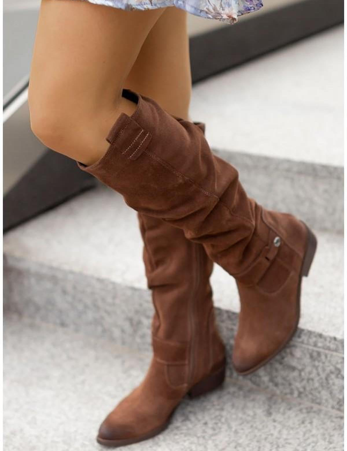 Lina Bottes d’Hiver Femme en Suédine – Bottines Chaudes avec Doublure Thermique et Semelle Antidérapante